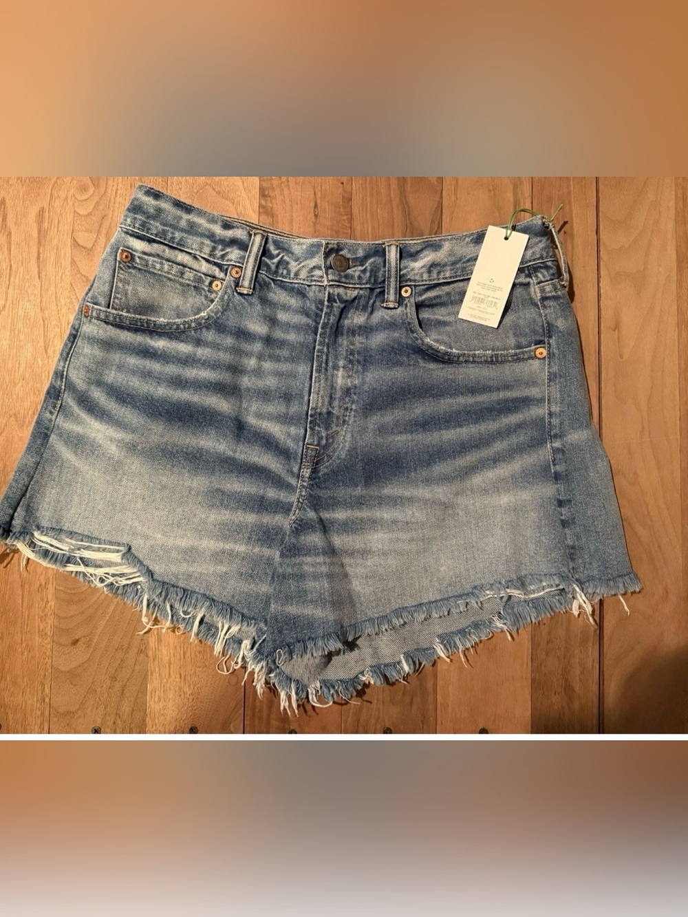 American Eagle Outfitters Light Blue Distressed Denim Shorts